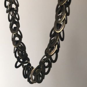 Brass looped metal necklace approx 10”